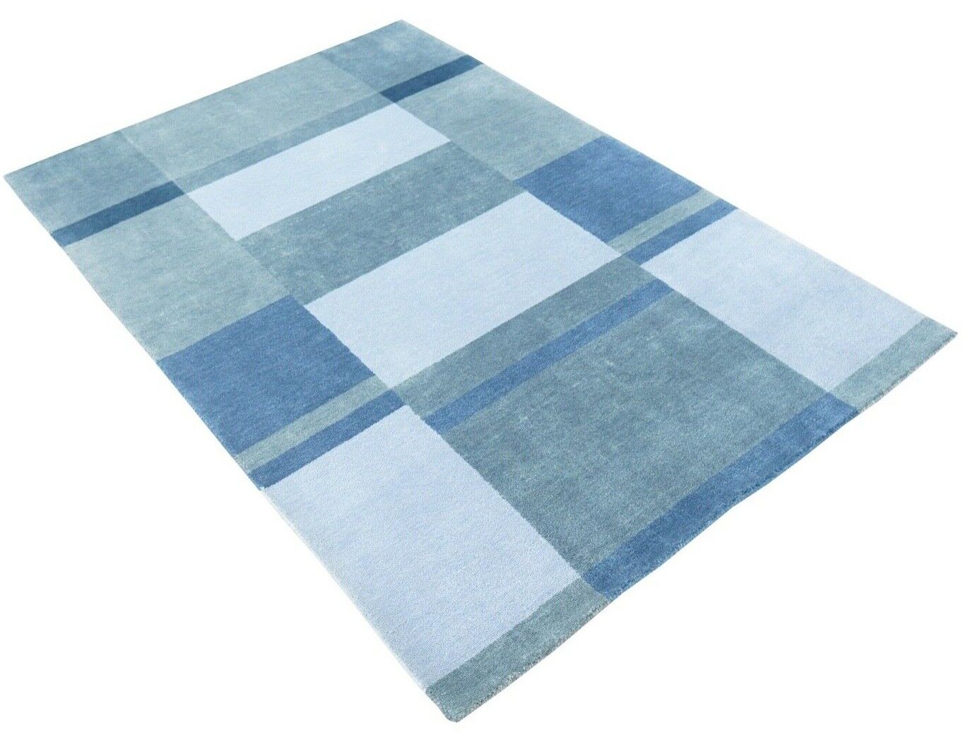 Modrý koberec 100% vlna 120x180 cm ručně tkaný orientální koberec Lr430