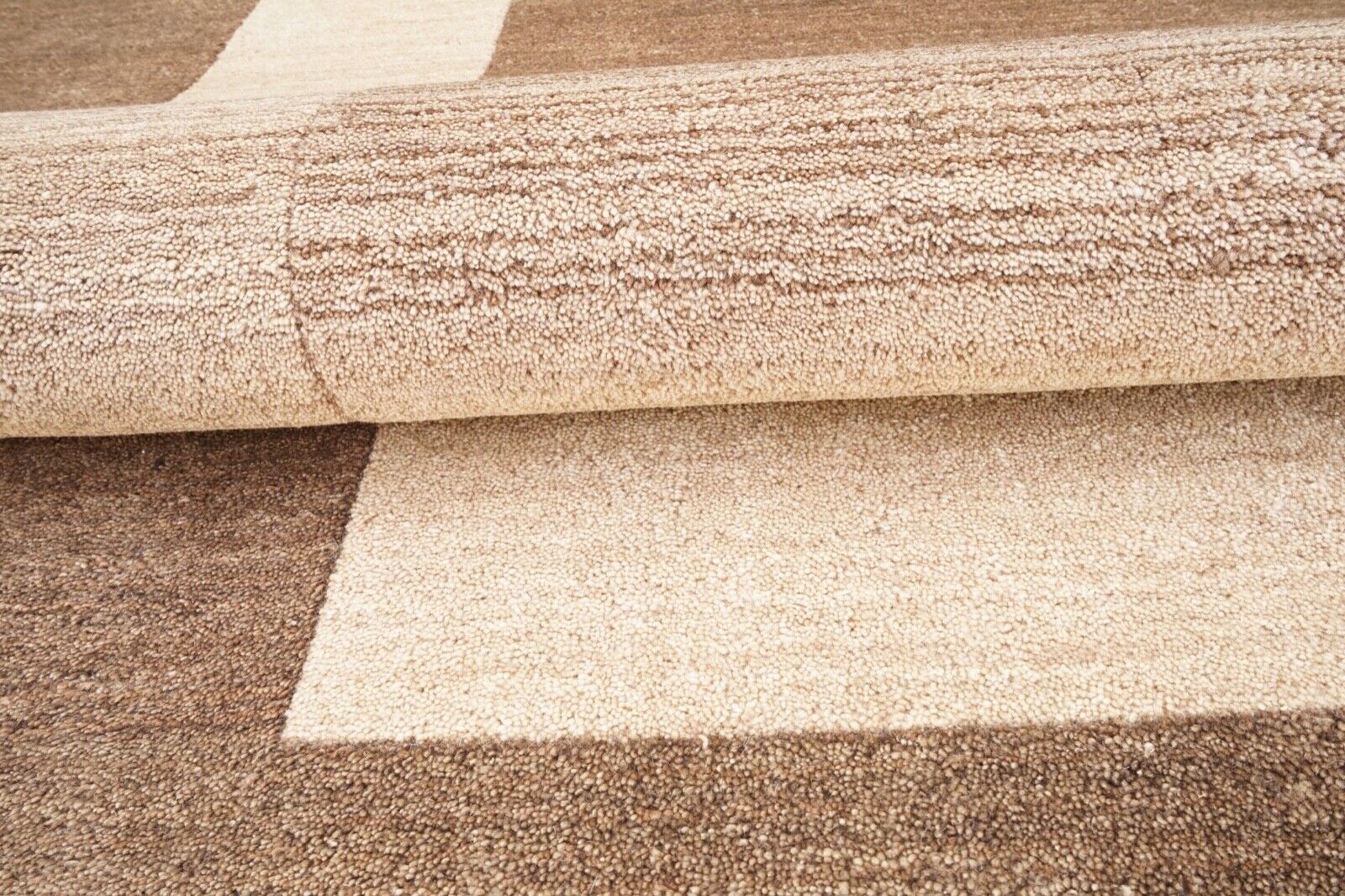 Braun Beige Teppich 100% Wolle 160X230 cm Orientteppich Handgetuftet HT220