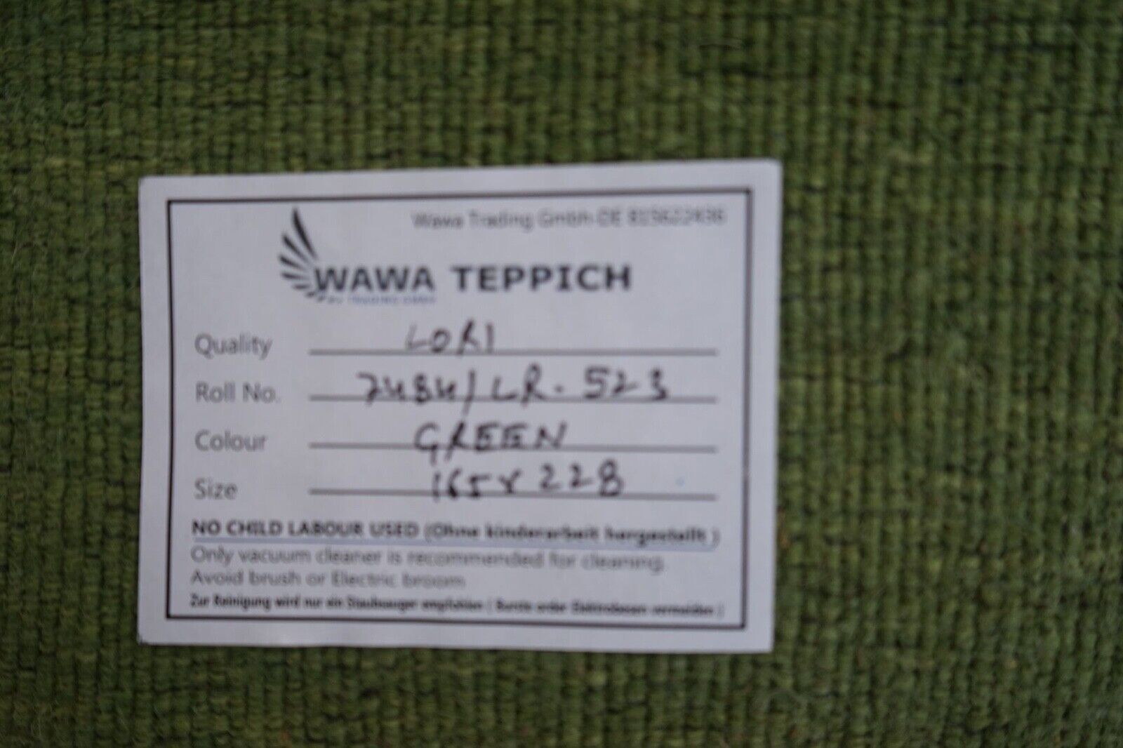 Tappeto Gabbeh Verde 100% Lana 165X228 cm Tappeto Orientale Tessuto a Mano Lr523