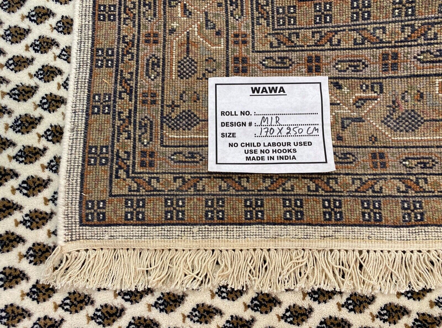 Handgeknüpfte Orientteppich Mir 170X250 cm Schurwolle Beige Teppich 100% Wolle