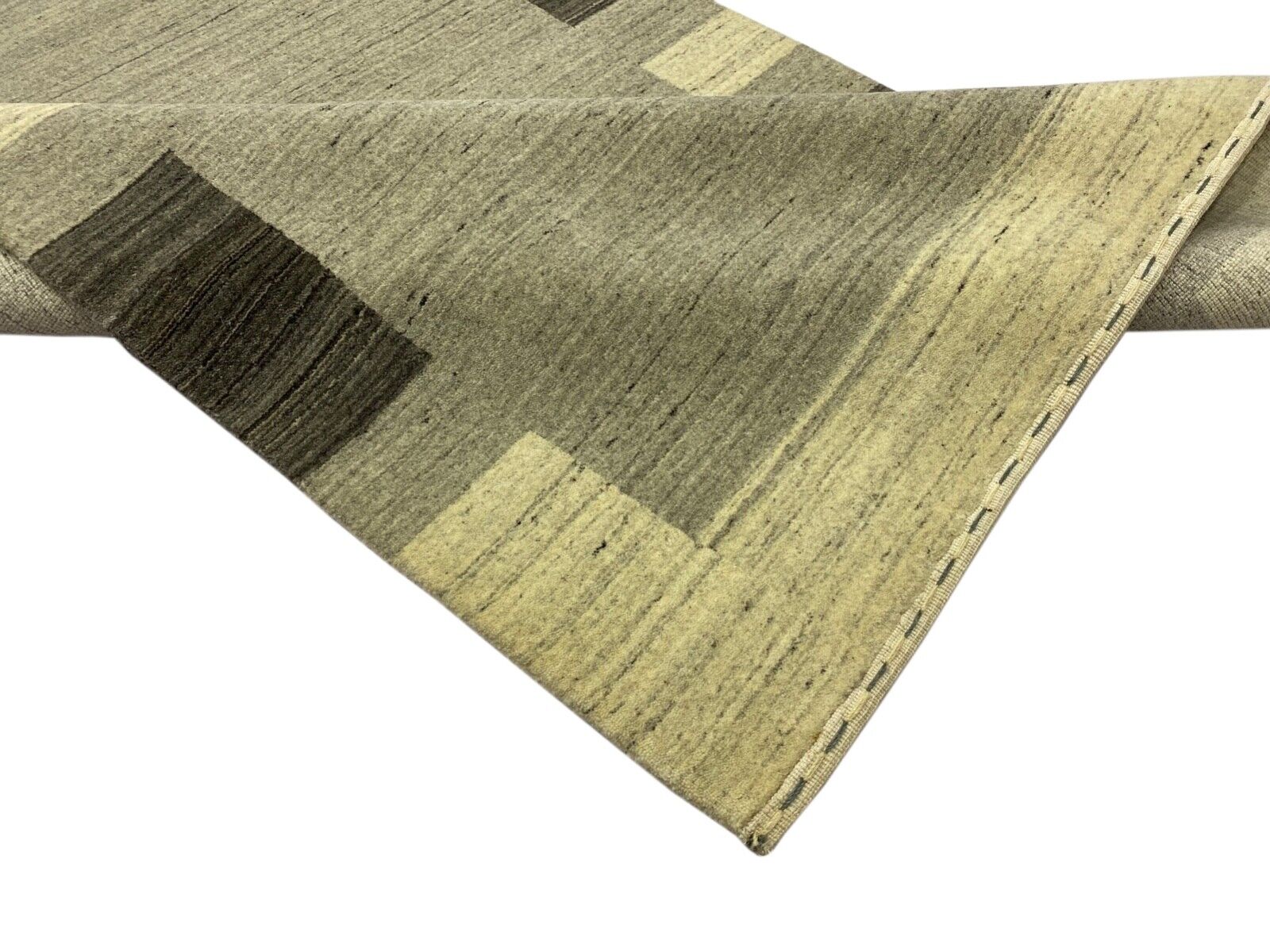 Teppich 100% Wolle Grau Beige Gabbeh lori Handgewebt 120x186 cm S150