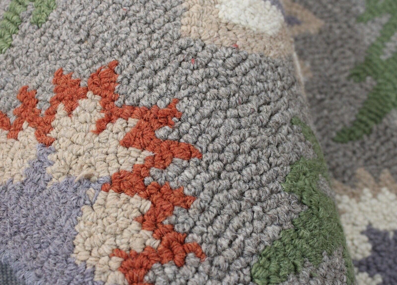 Grau Teppich 100% Wolle Beige Orientteppich 150X240 cm Handgetuftet MH935