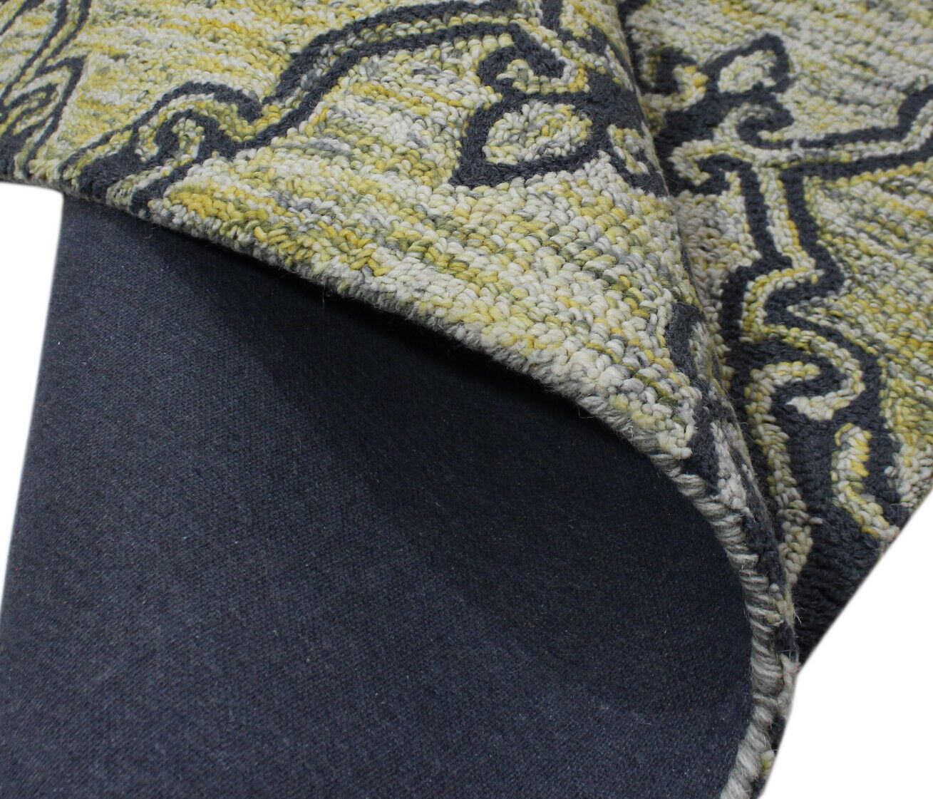 Gelb Grün Beige Teppich 100% Wolle Orientteppich 150X240 cm Handgetuftet MH921