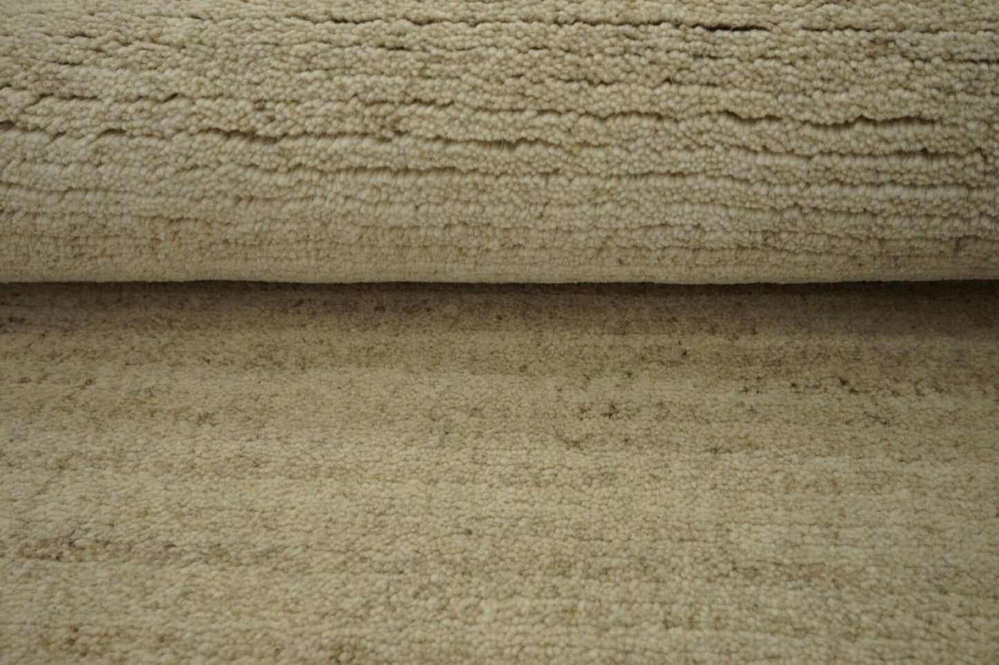Nepal Teppich Handgeknüpft Beige Braun100% Wolle Orientteppich 75x140 cm N-770