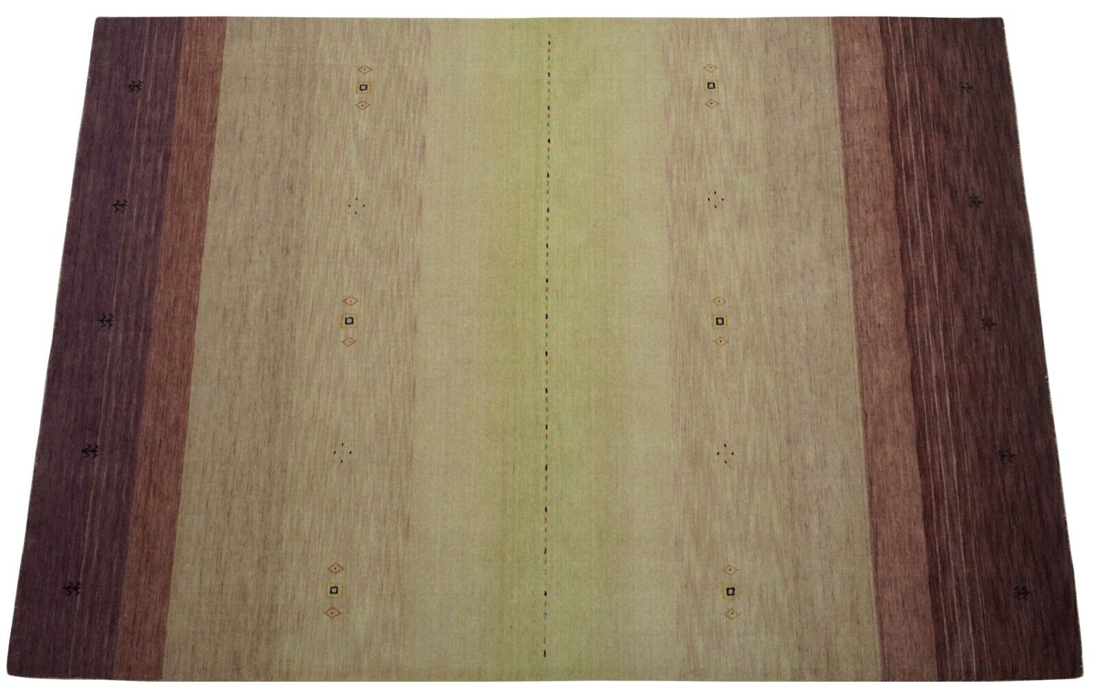 Gabbeh Teppich Rosa Beige 100% Wolle 170x240 cm Loom Handgewebt Lr496