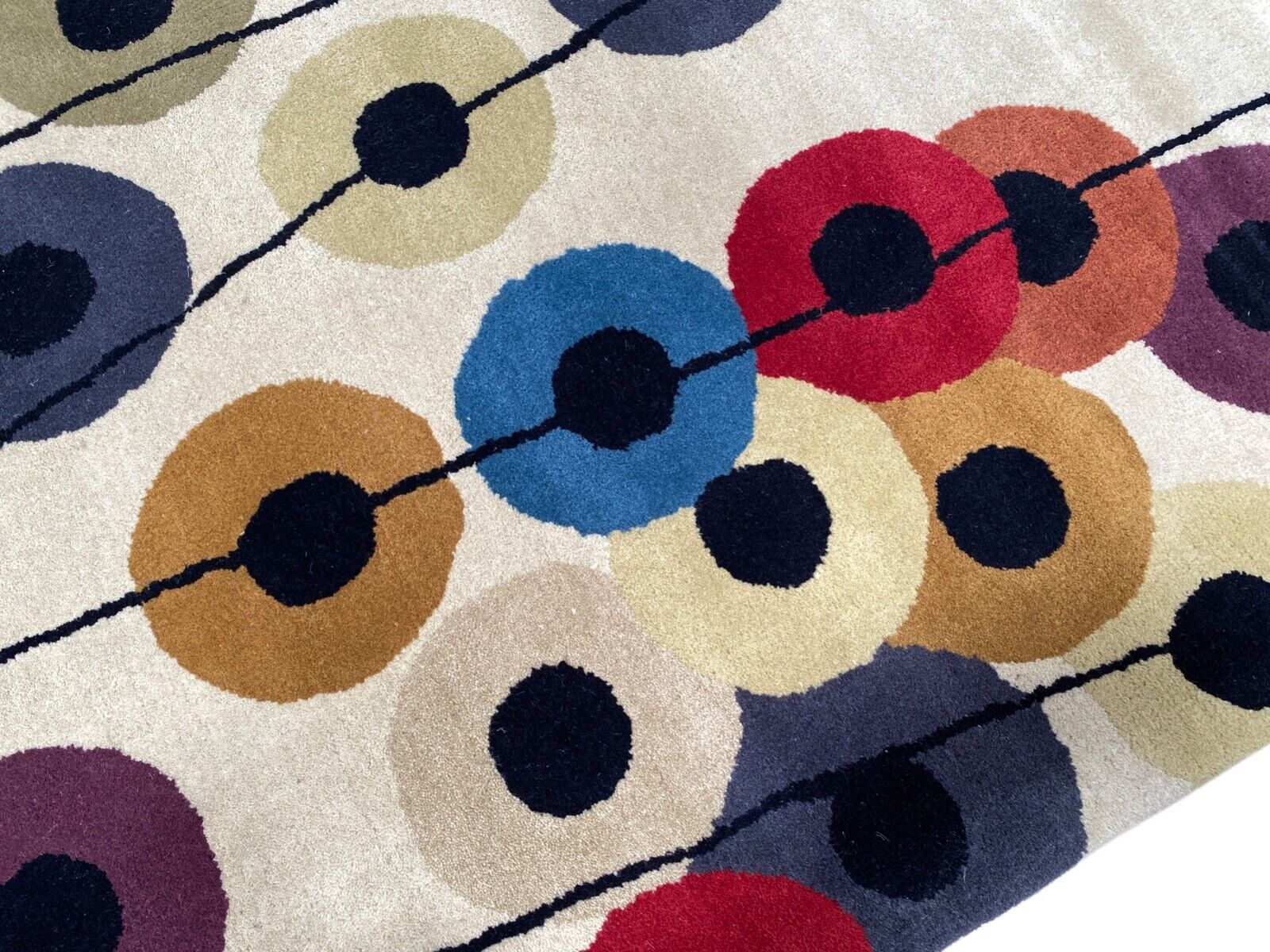 Wohnzimmer Teppich 100% Wolle Beige 200X300 cm Orientteppich Handgewebt CD 1