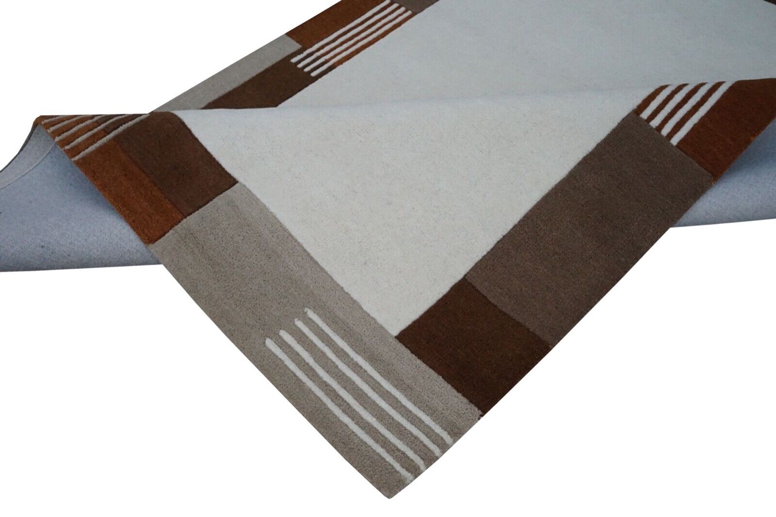 Gabbeh Beige Braun Teppich 100% Wolle 160X230cm Orientteppich Handgetuftet HT373