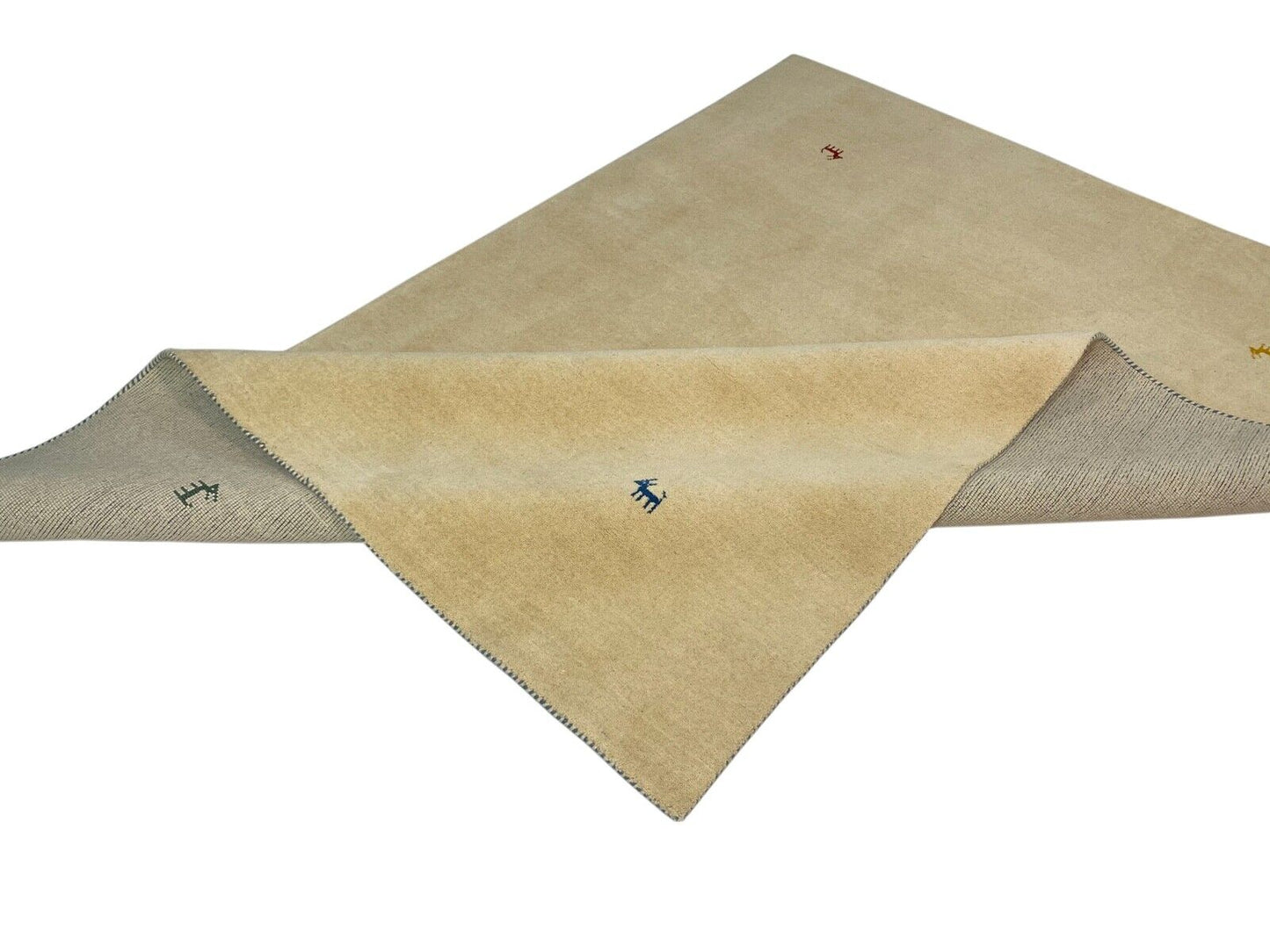 Gabbeh Teppich 100% Wolle 170X240 CM Orientteppich Handgefertigt Loom Beige