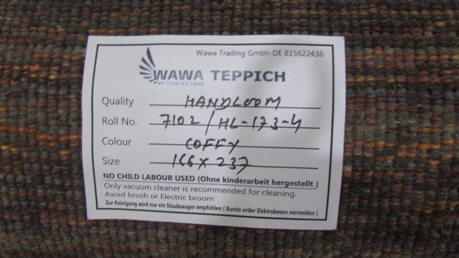 Gabbeh tepih Smeđi 100% vuneni orijentalni tepih ručno izrađen 167x238 cm HL173