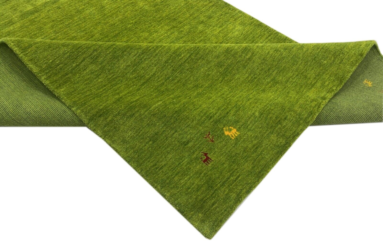 Grün Wohnzimmer Gabbeh Teppich 100% Wolle 170x240 cm Handgewebt WR81