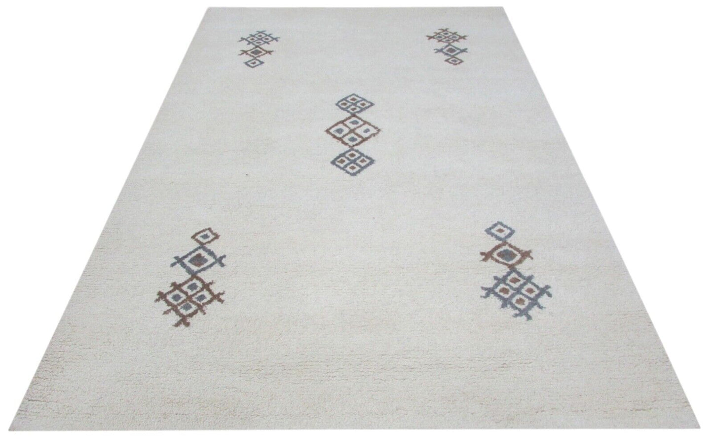 Beige Teppich 100% Wolle 160X230 cm Handarbeit Handgetuftet T833