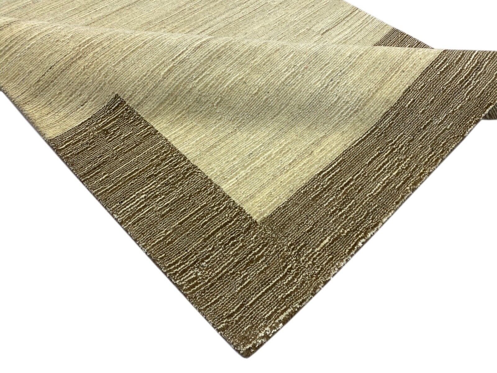 Teppich Gabbeh Beige Braun Wolle Viskose loom lori Handgewebt 118x179 cm S183