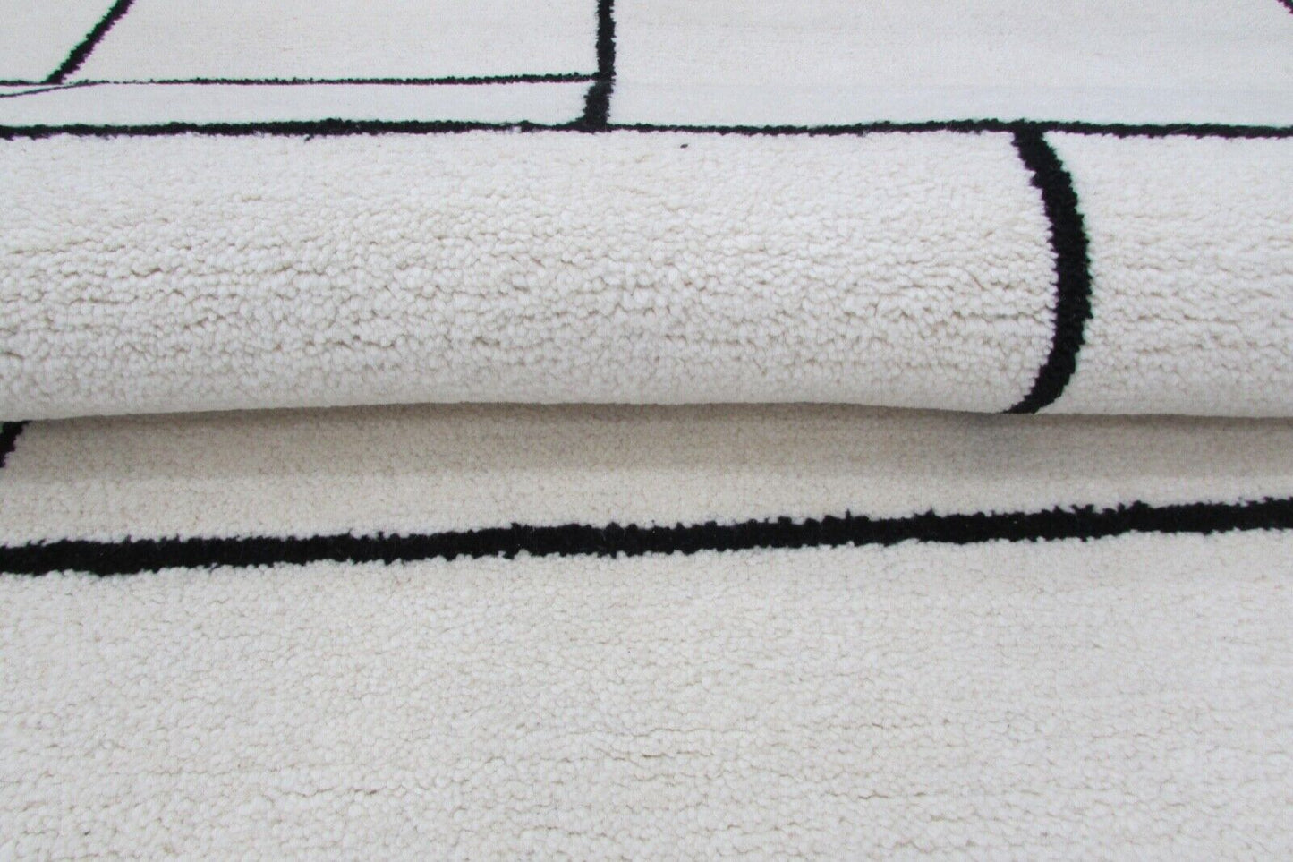 Beige Teppich 100% Wolle 160X230 cm Handarbeit Handgetuftet T853