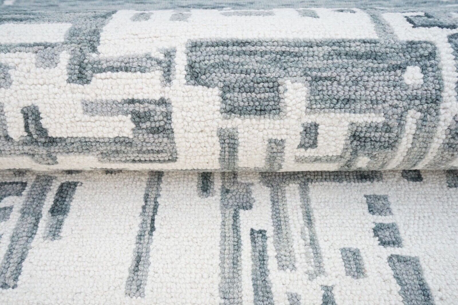 Teppich 100% Wolle Grau Beige 160X230 cm Orientteppich Handgetuftet HT308