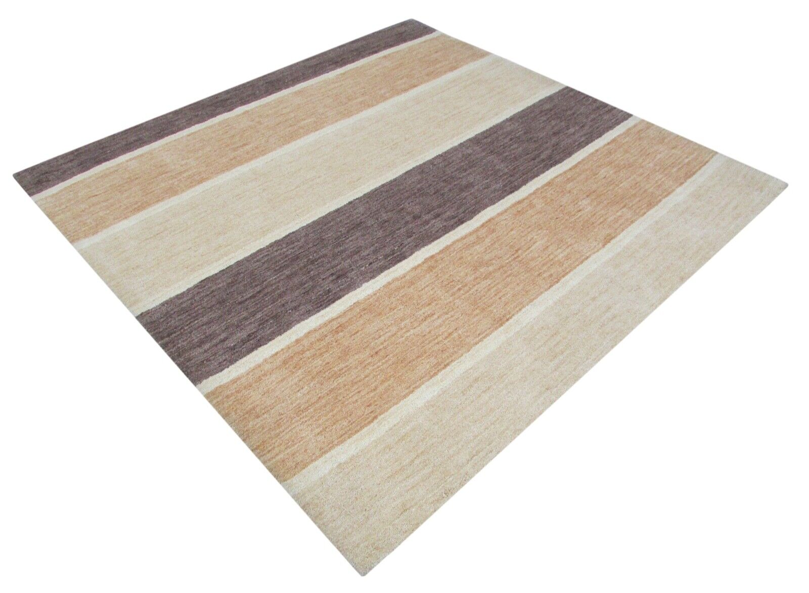 Beige Handgetuftete Teppich 200X200 CM 100% Wolle Handarbeit Designer T887