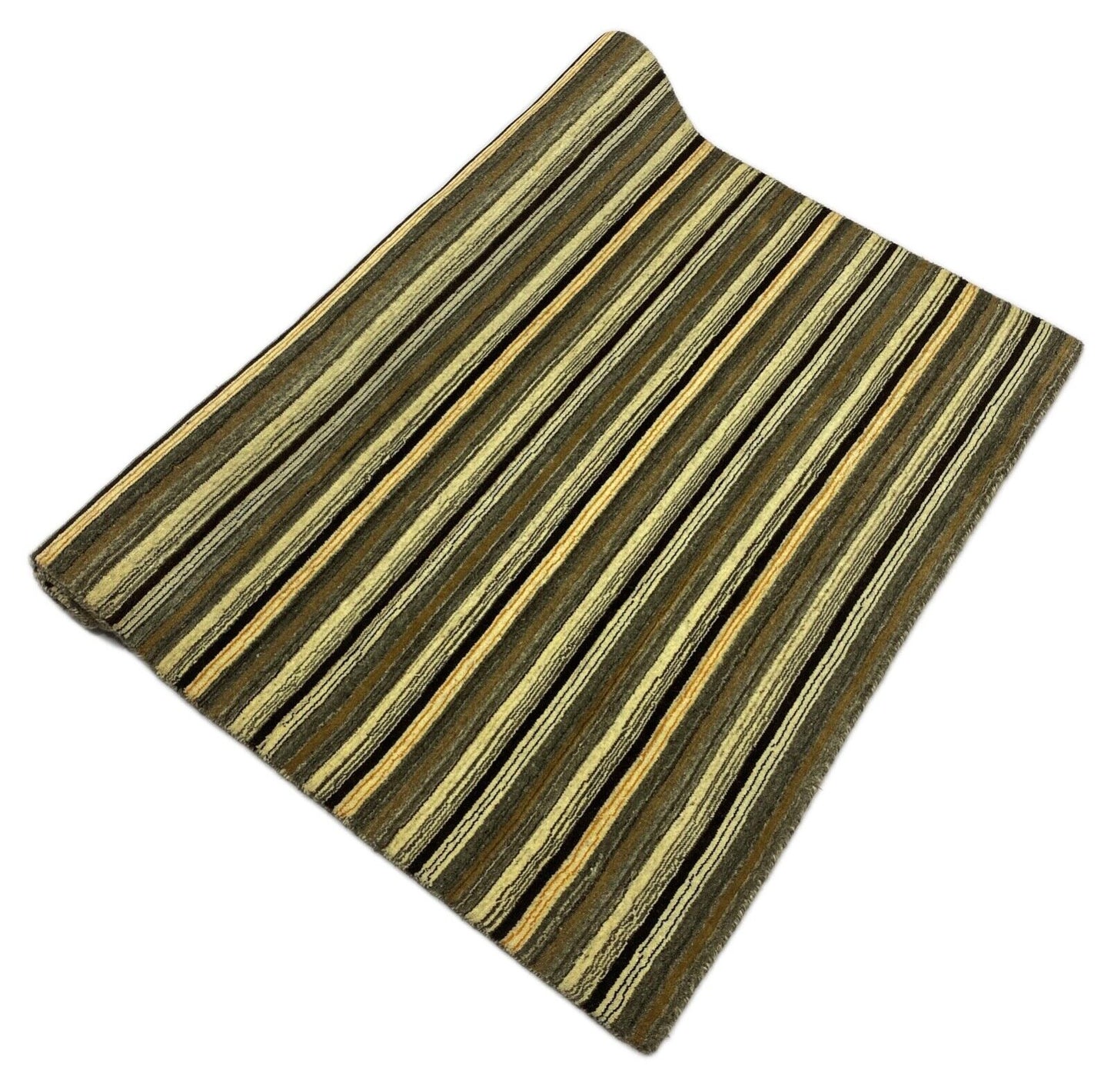 Teppich 100% Wolle Gabbeh Braun Grau Beige loom lori Handgewebt 124x180 cm S68