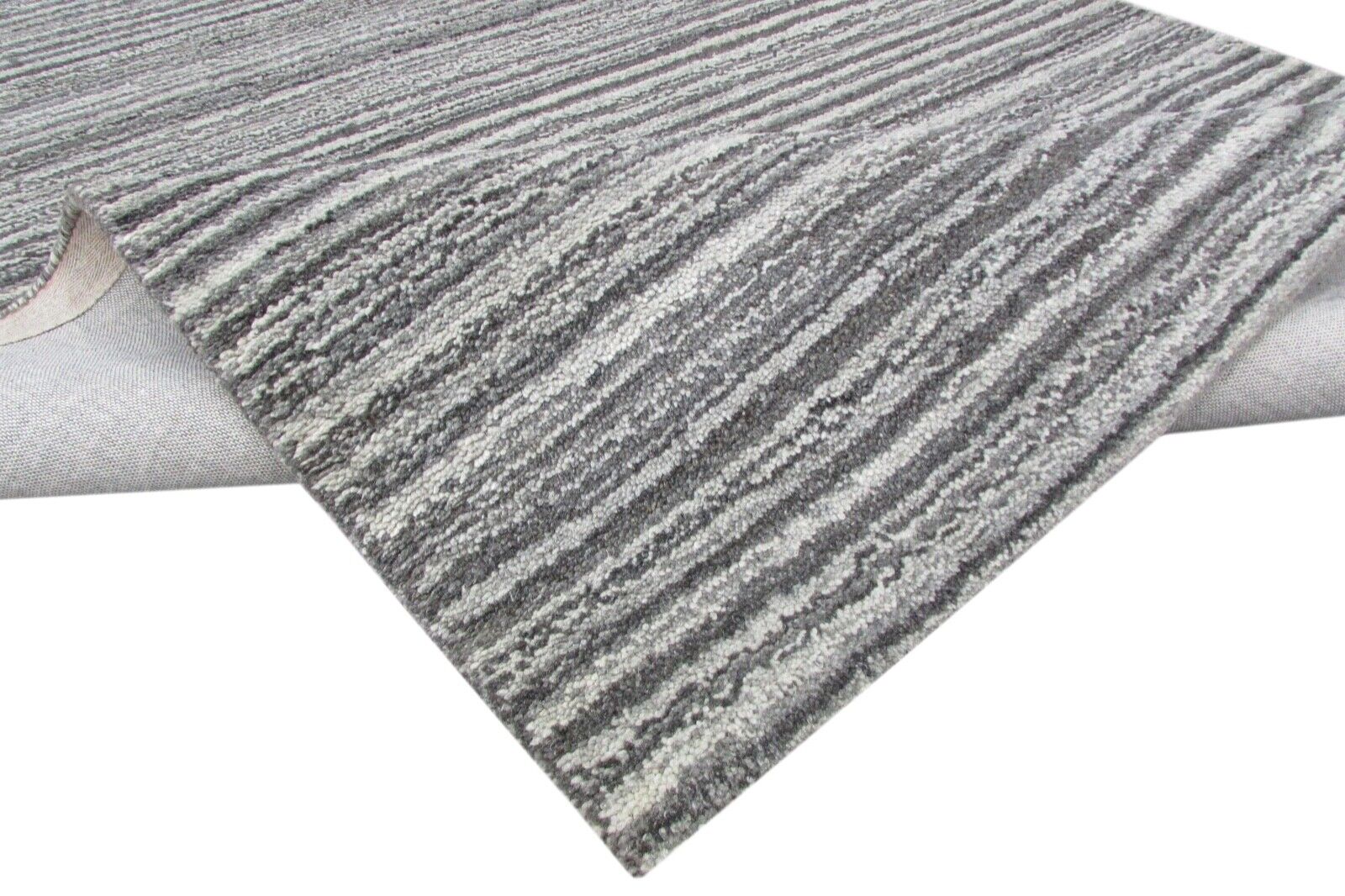 Tappeto 100% Lana Grigio 160X230 cm Design Soggiorno Tuftato a Mano T795