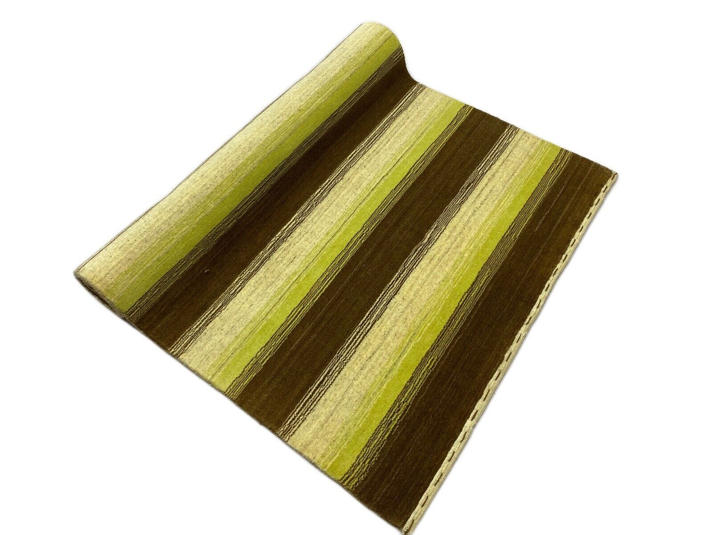 Teppich 100% Wolle Braun Beige Gelb Gabbeh lori Handgewebt 119x185 cm S76