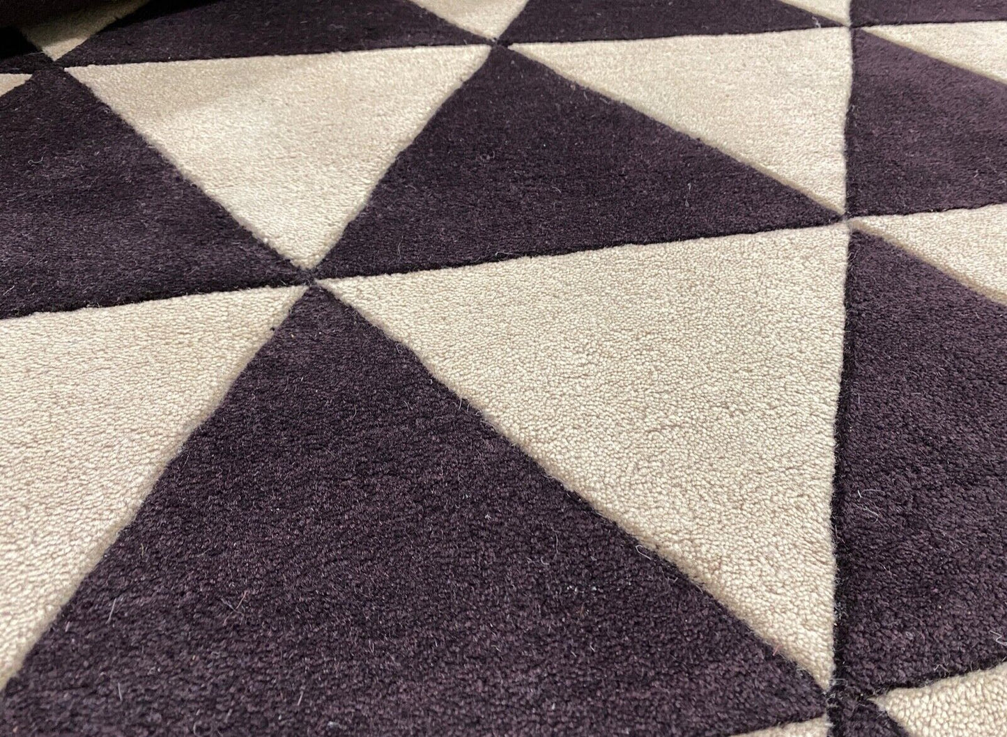 Schwarz Beige Teppich 100% Wolle Orientteppich Handgetuftet 155X245 CM D-123