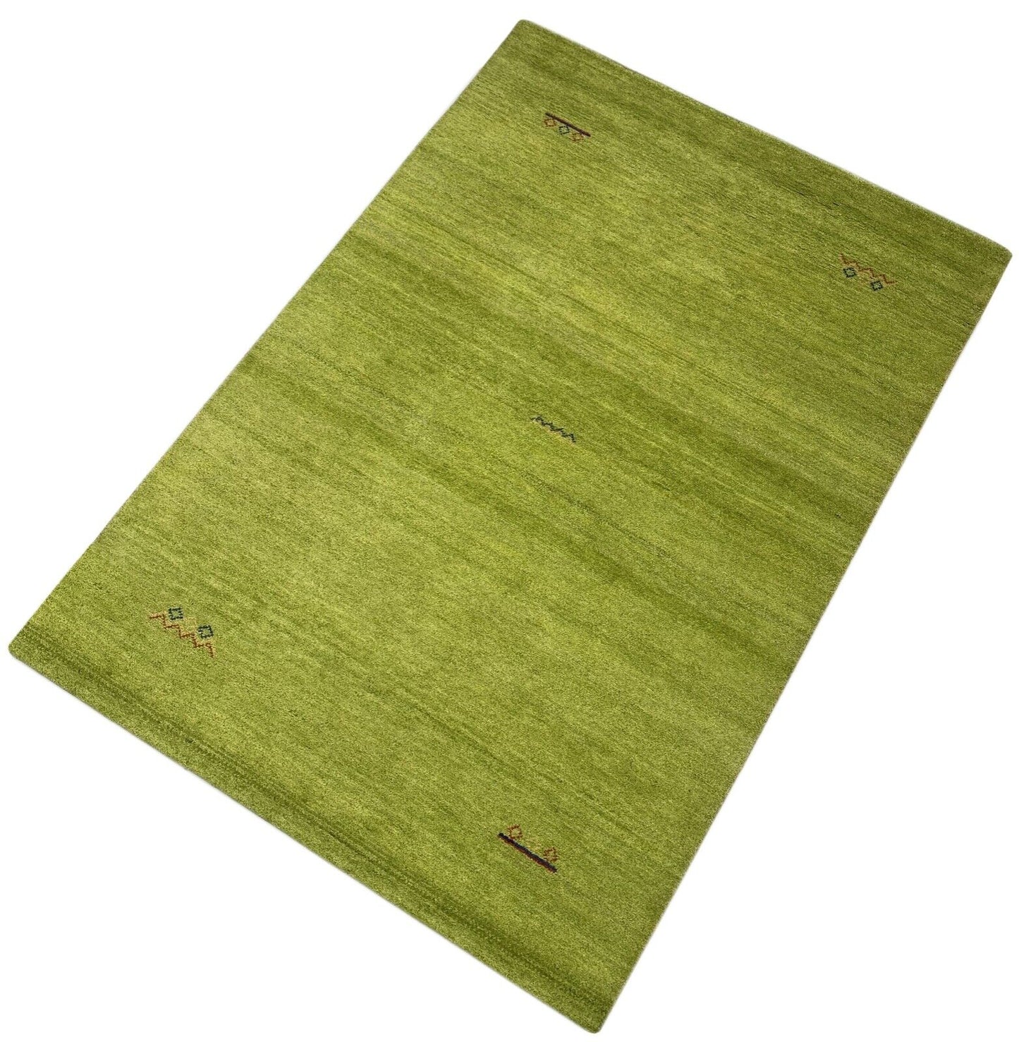 Gabbeh Teppich 100% Wolle Hell Grün Gold Handgeknüpft 170X240 cm WR49