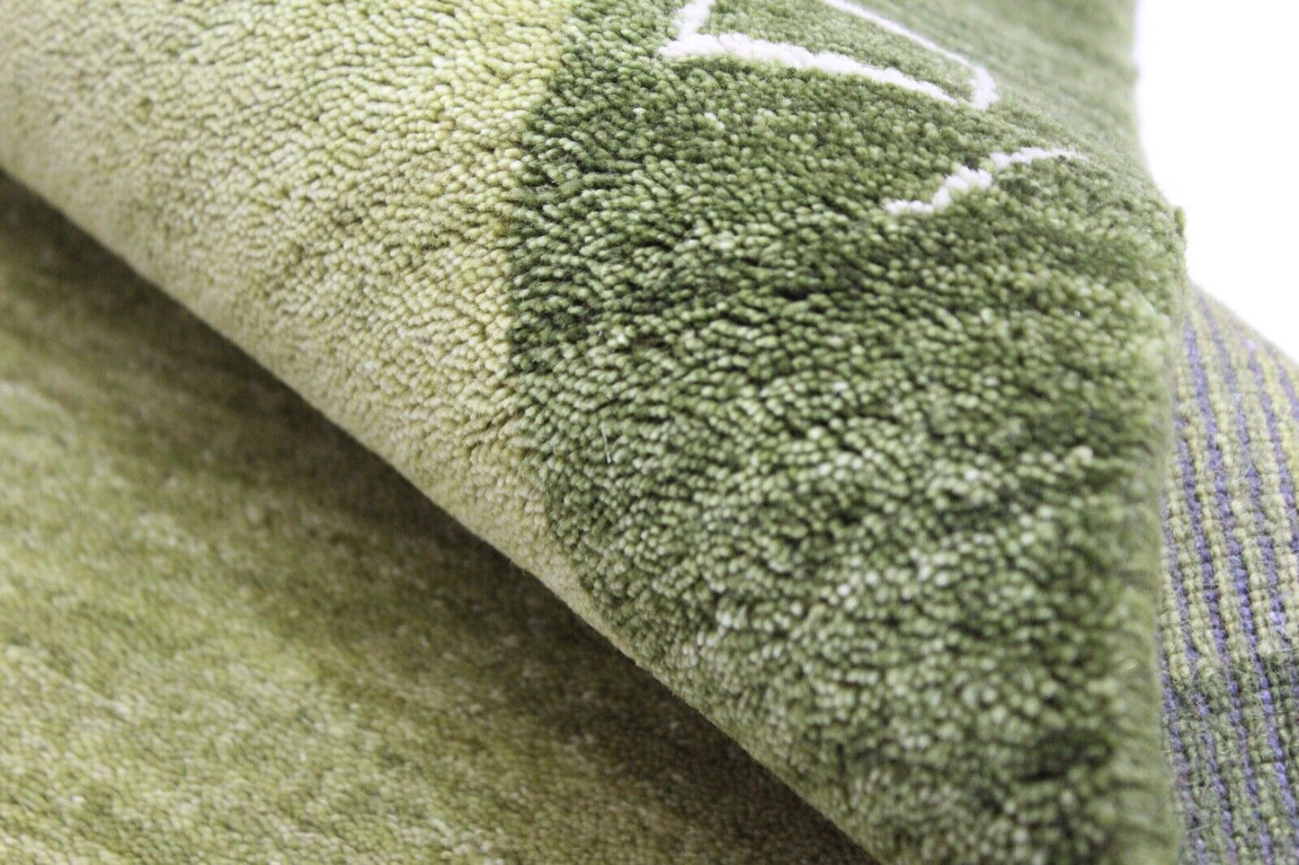 Gabbeh Teppich Grün 100% Wolle Handgewebt Orientteppich Lori 90x160 cm WR110