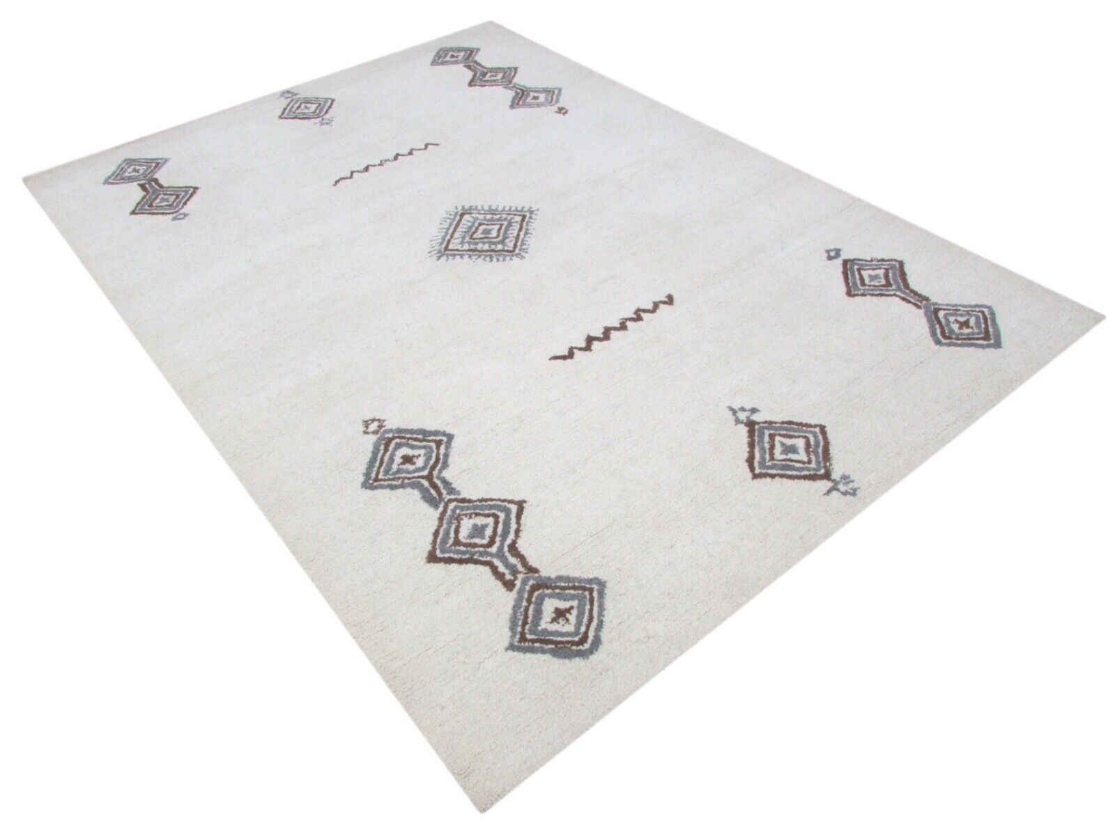 Béžový Teppich 100% Wolle 160X230 cm Handarbeit Handgetuftet T846