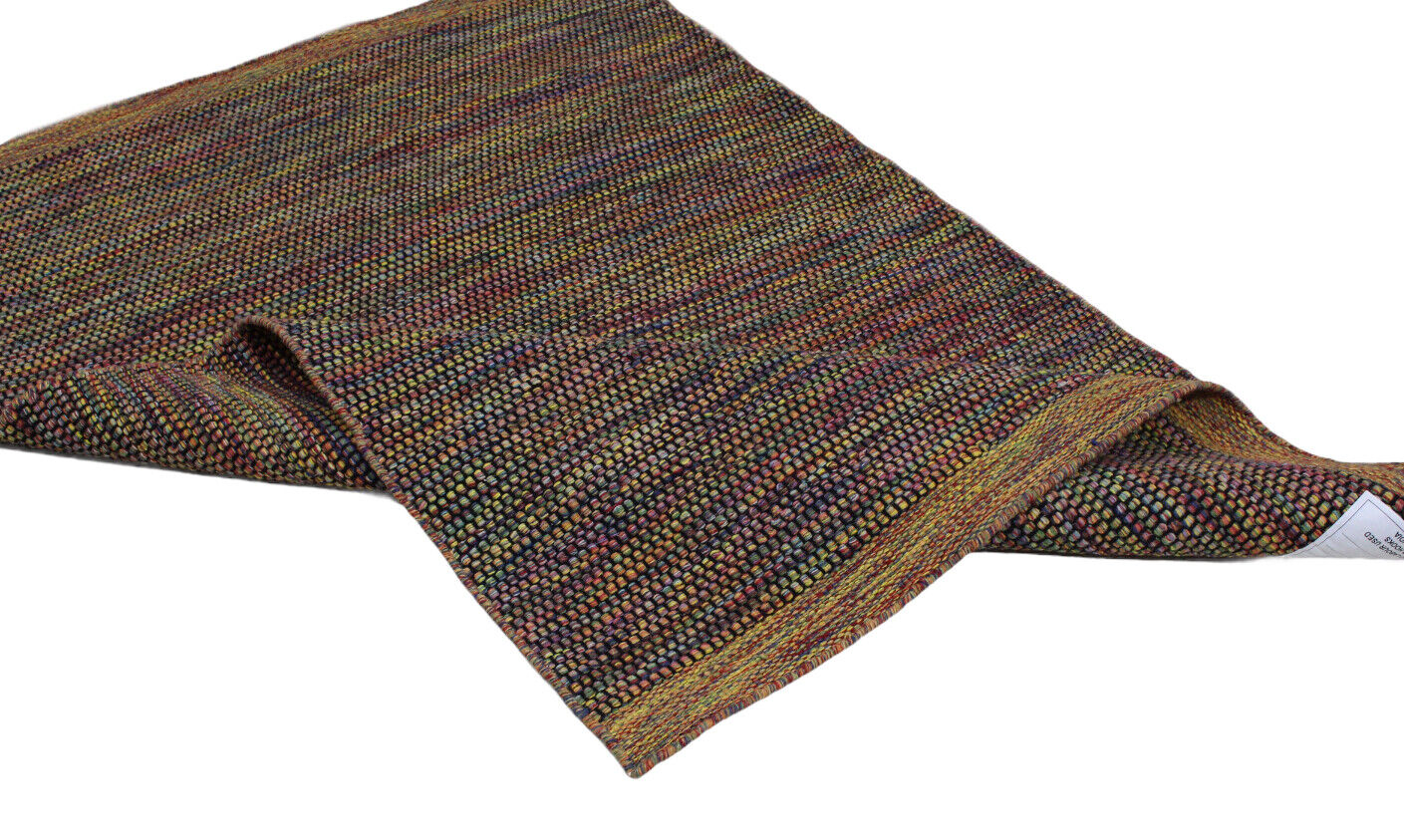 Wohnzimmer 100% wolle Teppich Flachgewebe Bunt Orange Gold 120x180 cm Kilim