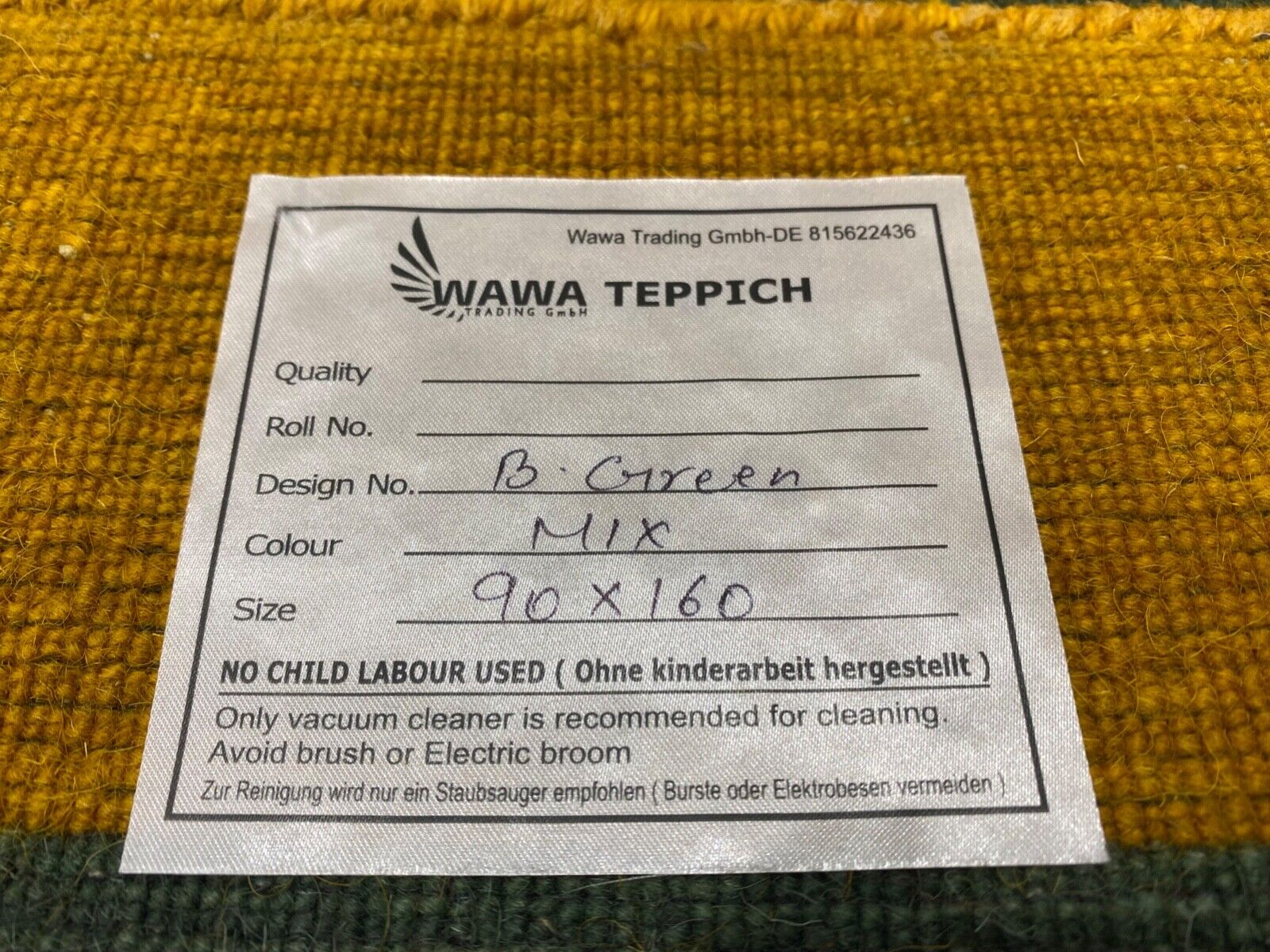 Gabbeh 90x160 cm Grün Teppich Handgewebt 100% Wolle Lori Debbich Home Deko Bunt