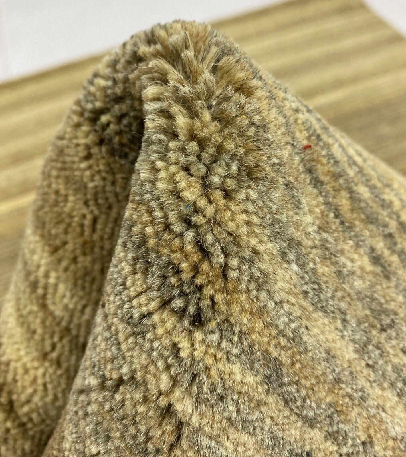 Gabbeh Teppich 100% Wolle Braun Beige loom lori Handgewebt 128x182 cm S140