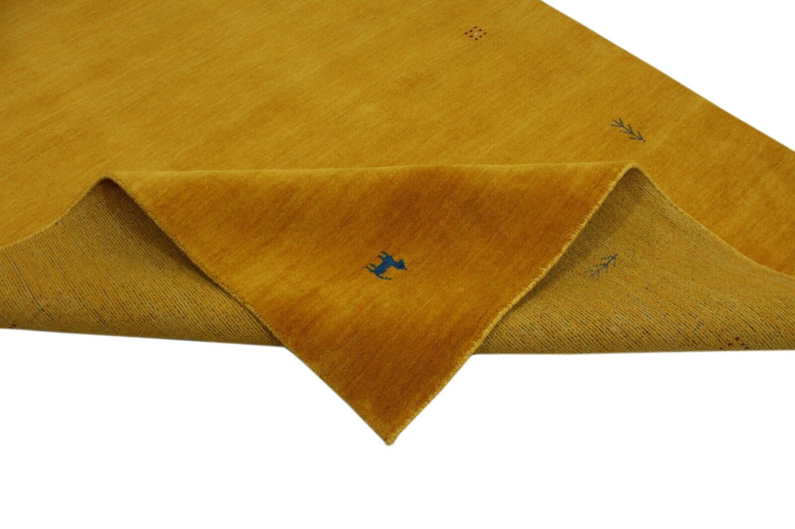 Wohnzimmer Gold Gabbeh Teppich 100% Wolle 170x240 cm Orient Handgewebt WR7