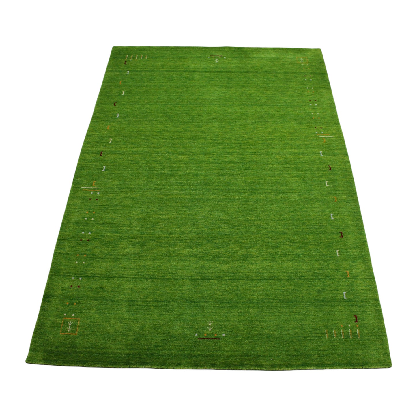 Grün 100% Wolle Gabbeh Teppich Loom Handgefertigt Orientteppich 200x300 cm WR117