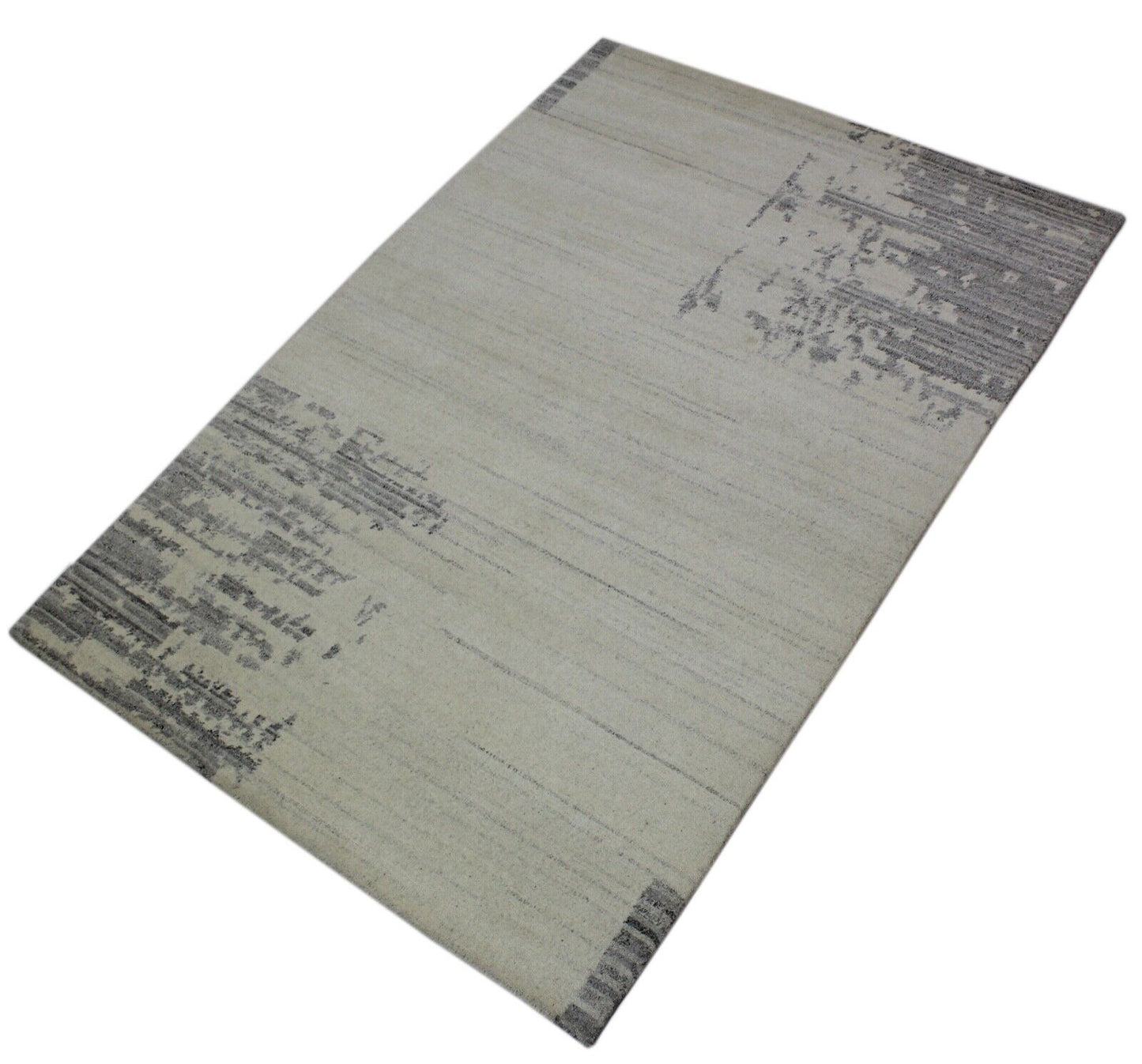 Orientteppich Nepal Teppich Handgeknüpft Beige Grau 100% Wolle 162x230 cm N-36