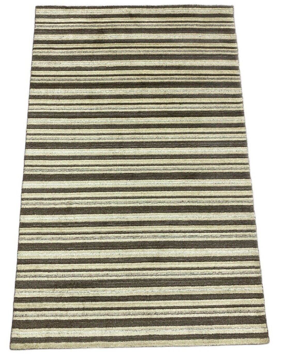 Teppich 100% Wolle Grau Beige Gabbeh lori Handgewebt 114x180 cm dp Garn S96