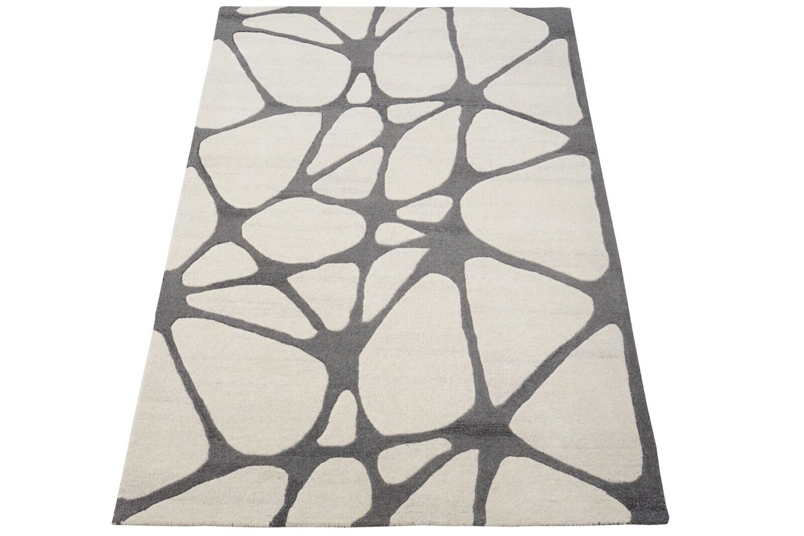 Bež siva preproga 160x230 cm 100 % volna orientalska preproga ročno tkana HT379