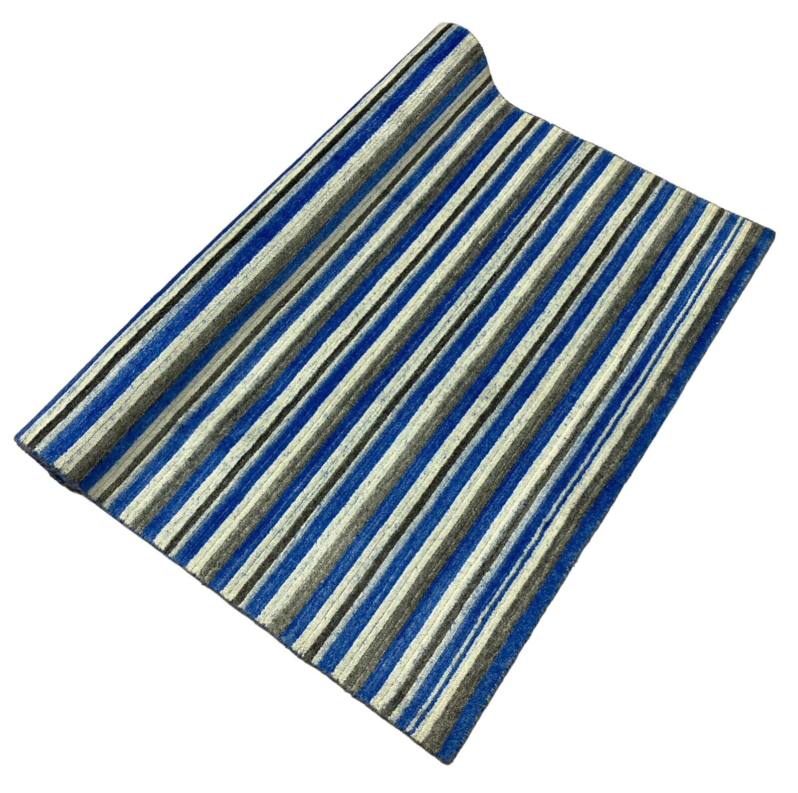 Gabbeh kilimas, smėlio spalvos, mėlynas, rudas, 100% vilna, Lori audimo staklėmis, rankomis austas, 114x178 cm, S166