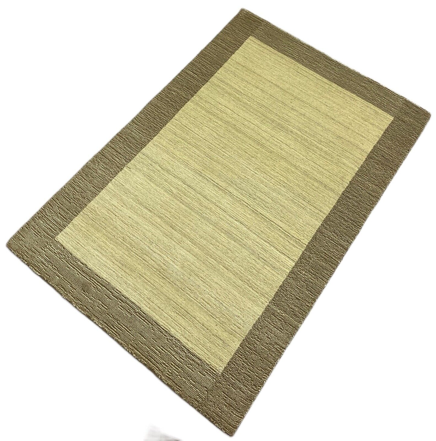 Gabbeh Teppich 100% Wolle Beige Braun loom lori Handgewebt 120x178 cm S82