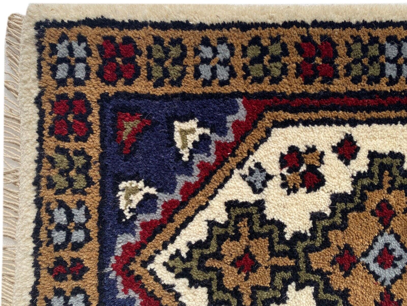 Brücke 40X60 CM Handgeknüpft Teppich Fußmatten Automatten 100% Wolle Blau 4P