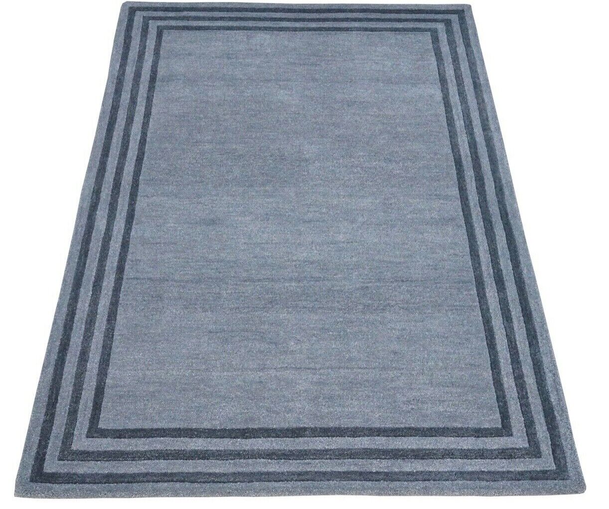 Grau Teppich 160X230 cm 100% Wolle Orientteppich Handgetuftet HT302u