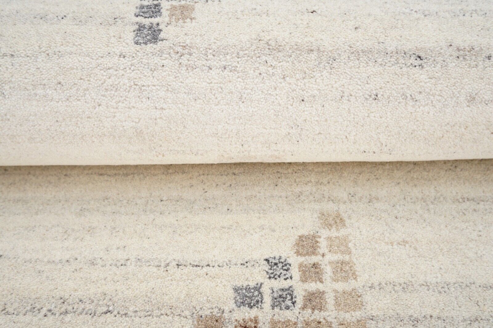 Teppich 100% Wolle Biege Grau 160X230 cm Orientteppich Handgetuftet HT358