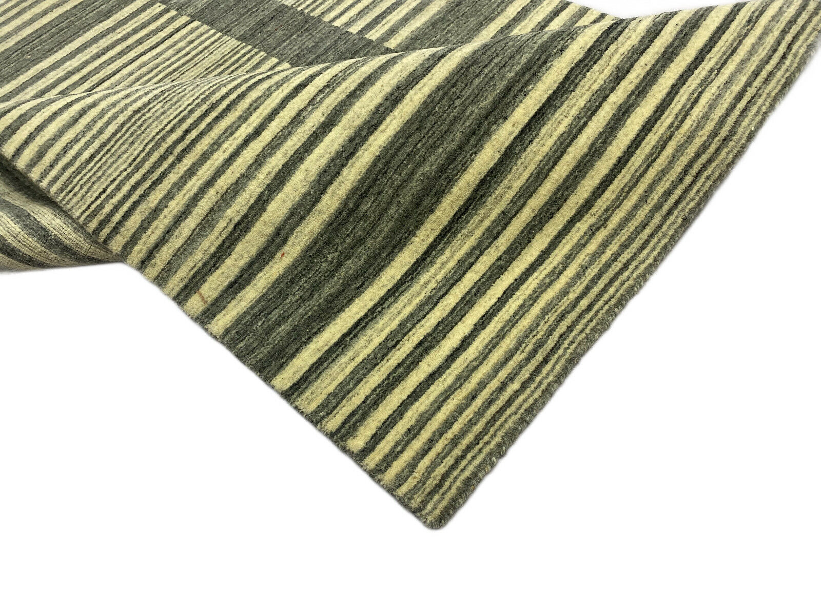 Grau Teppich 100% Wolle Beige Gabbeh lori Handgewebt 124x187 cm Naturwolle S105