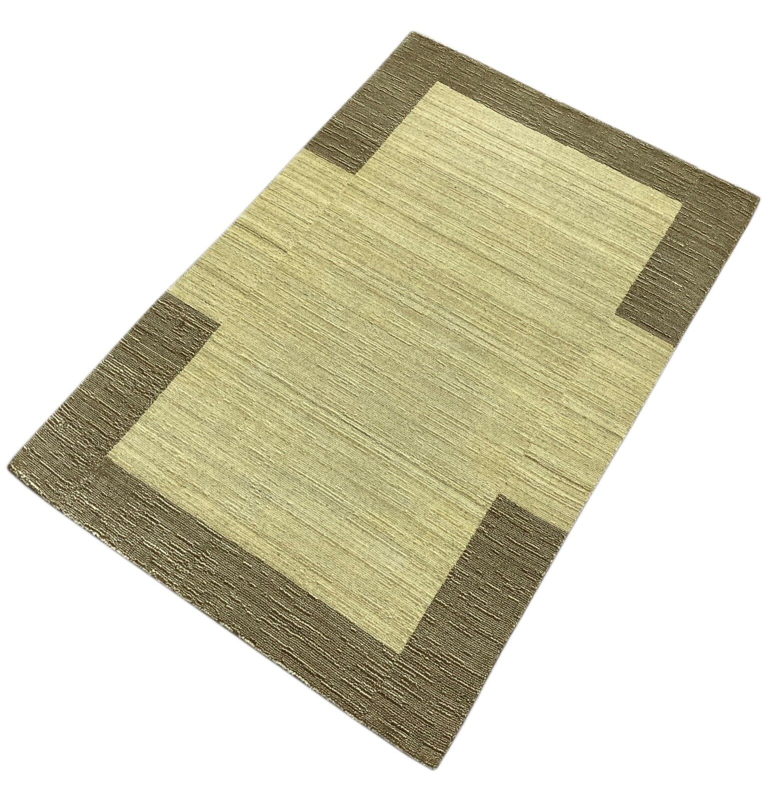 Teppich Gabbeh Beige Braun Wolle Viskose loom lori Handgewebt 118x179 cm S183