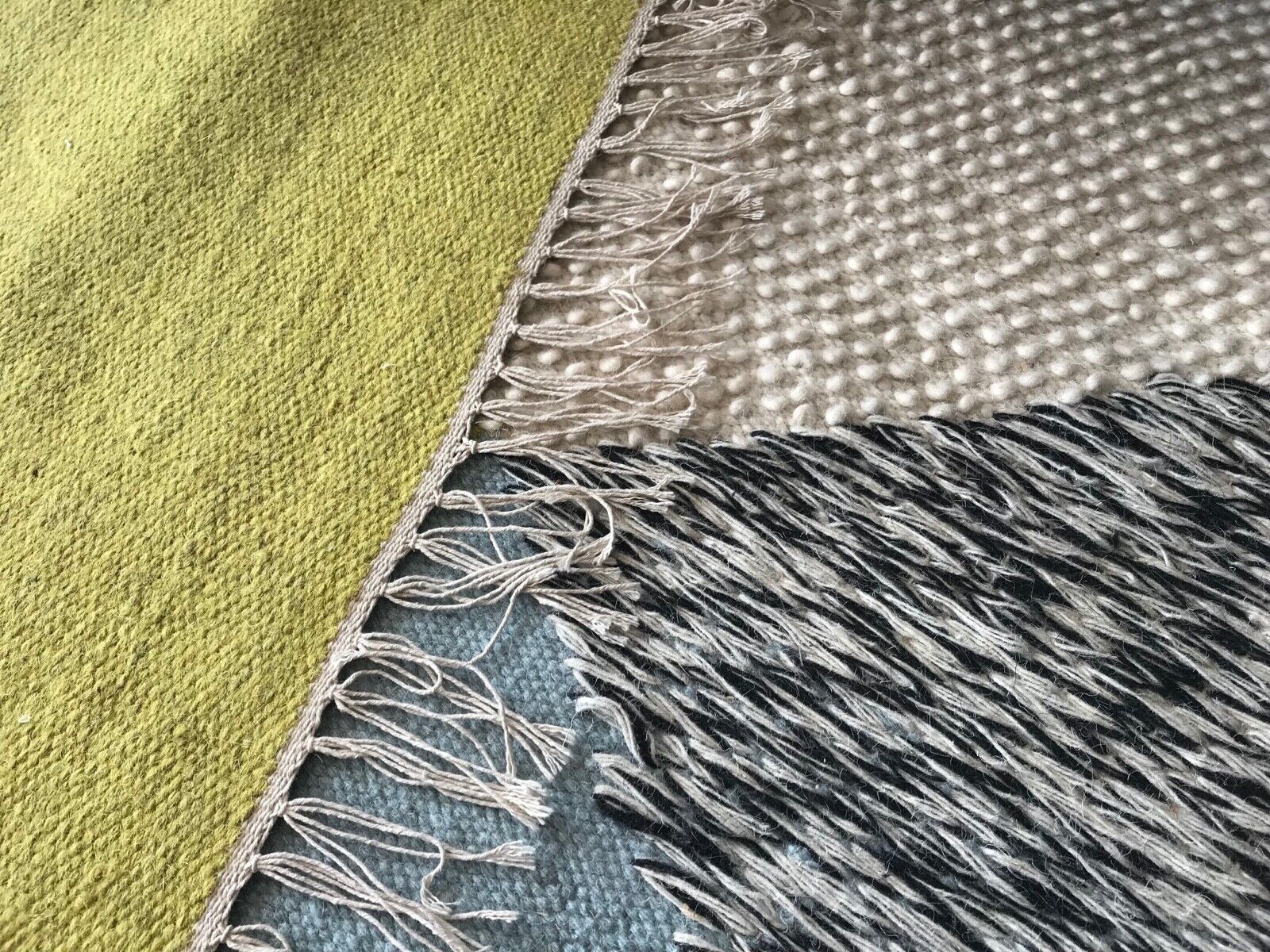 Kilim 100% wolle Teppich Handgewebt Gold Grün Beige Kelim 160X230 cm