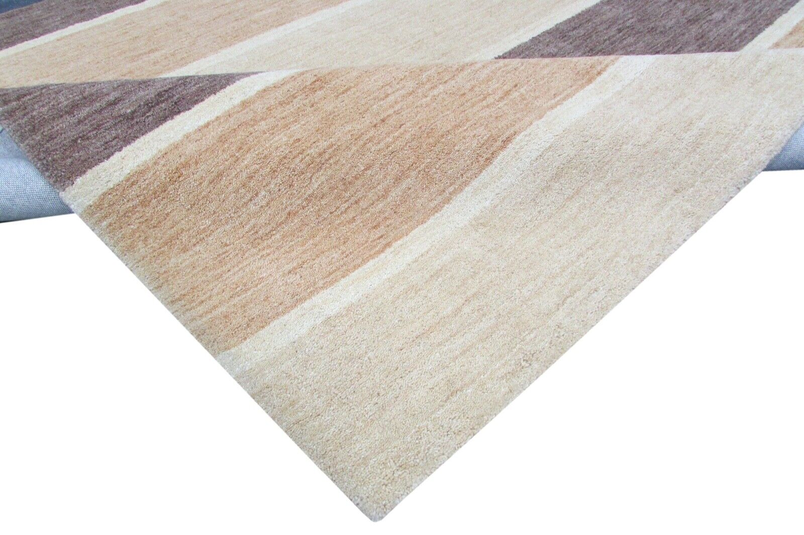 Beige Handgetuftete Teppich 200X200 CM 100% Wolle Handarbeit Designer T887