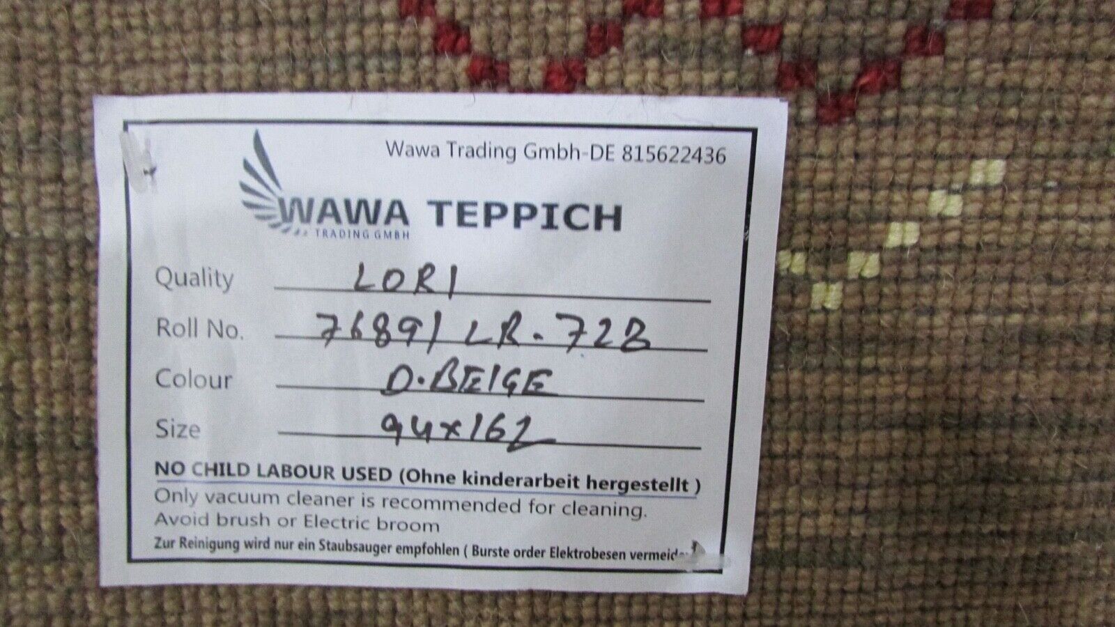 Tappeto Gabbeh Beige 100% Lana Tessuto a Mano 90x160 cm Lori Debbich Lr727