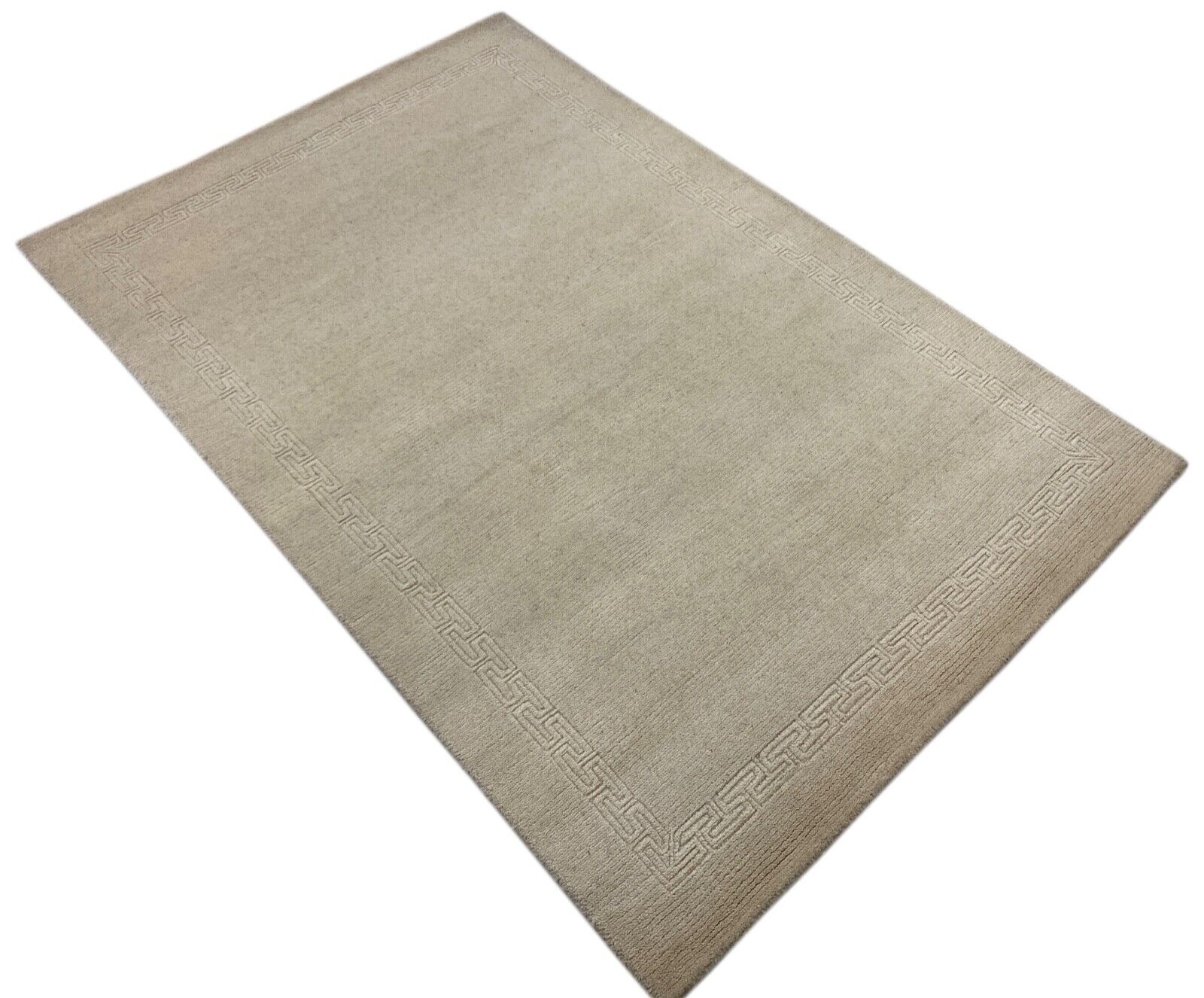 Nepal Teppich Handgeknüpft Beige 100% Wolle Orientteppich 119x182 cm N-140