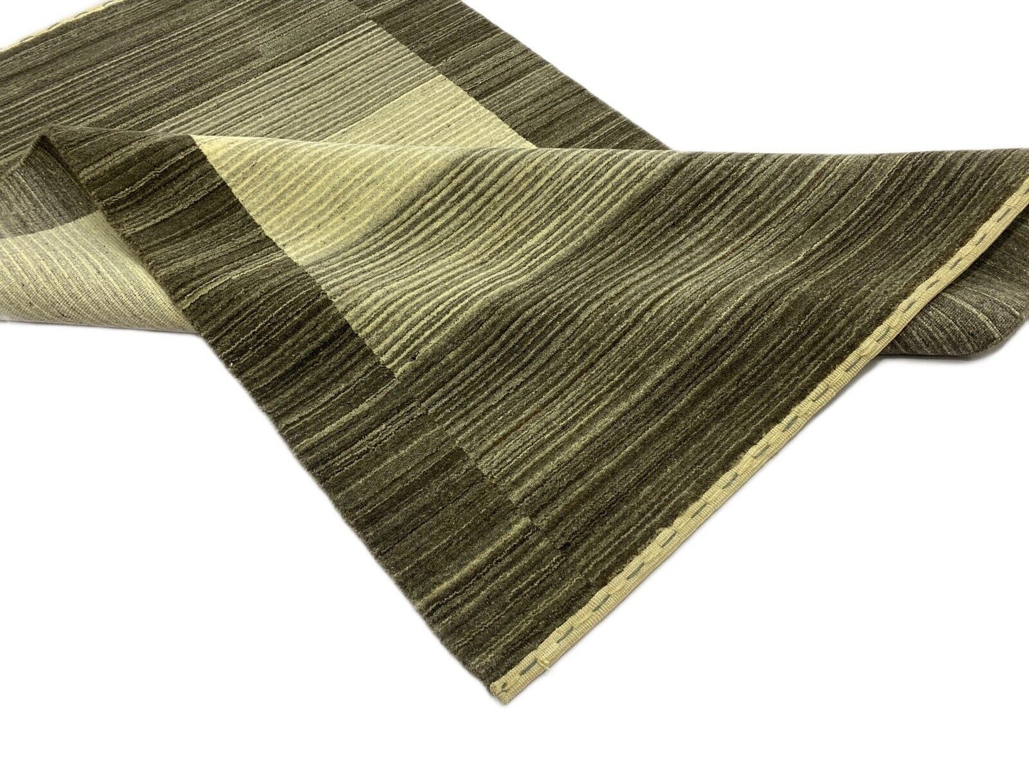 Gabbeh Teppich Braun Grau 100% Wolle Beige loom lori Handgewebt 120x188 cm S75