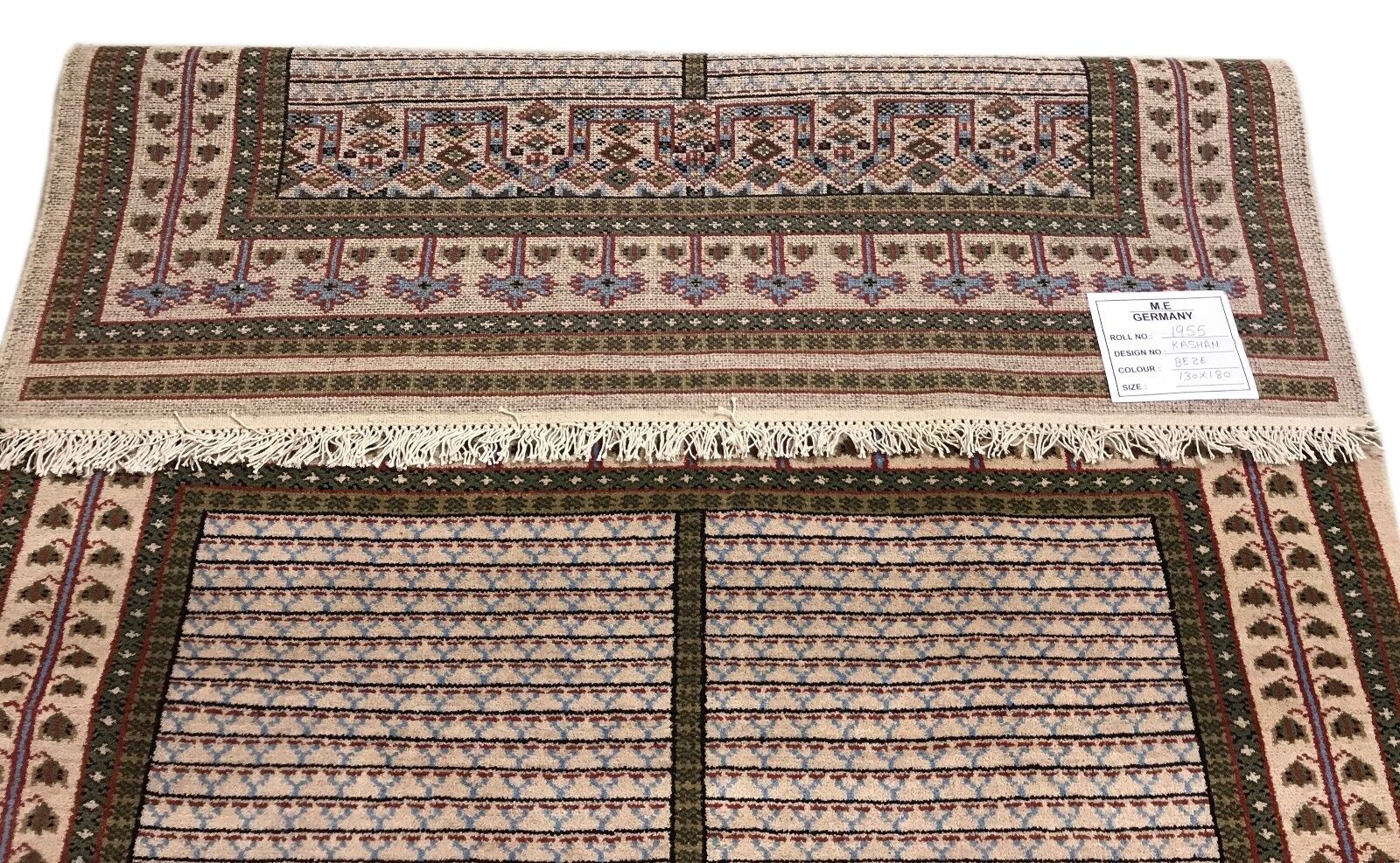 Orientteppich Teppich 100% Wolle Beige Handgeknüpft Kashan 158x220 cm