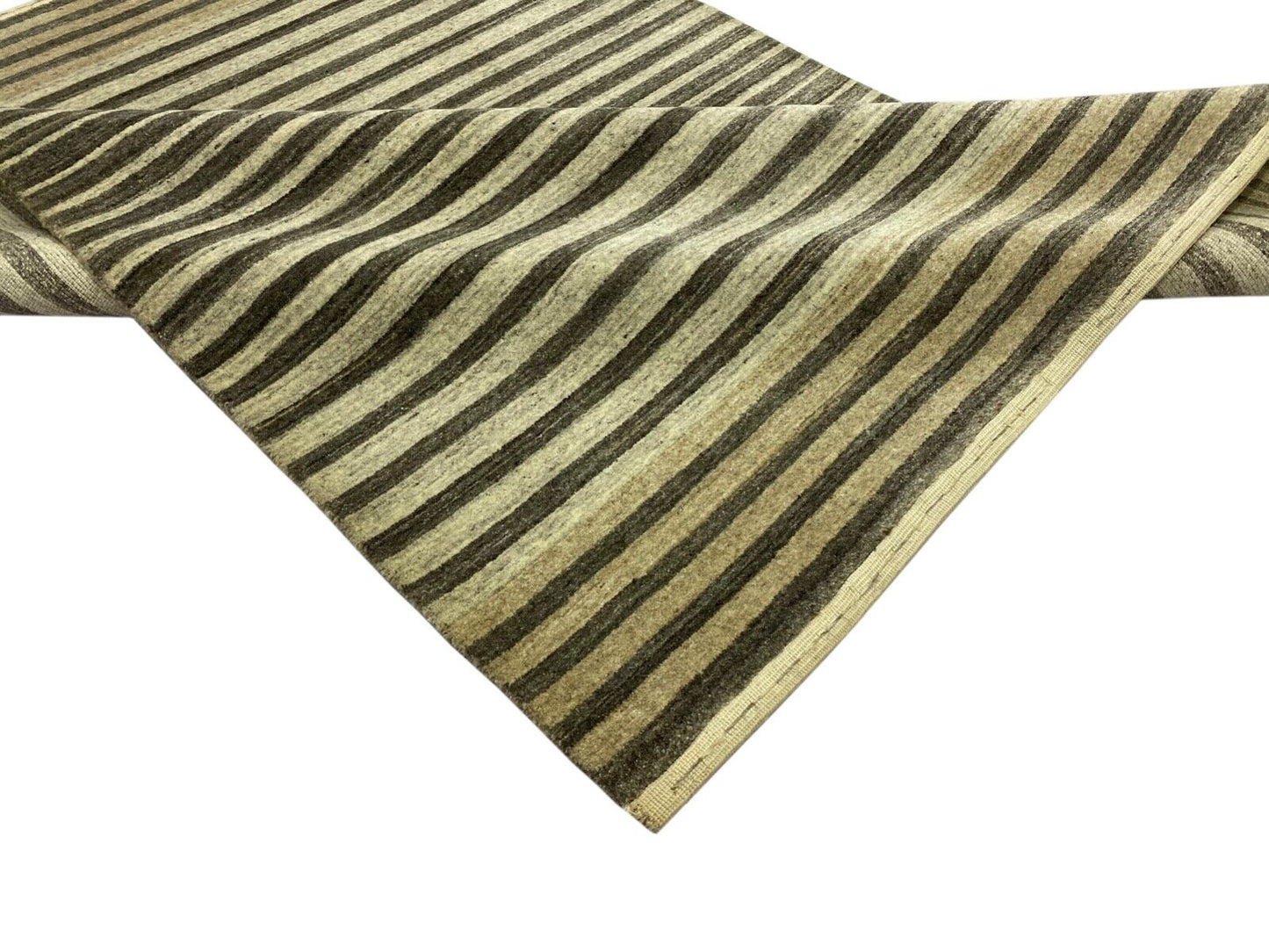 Gabbeh Teppich 100% Wolle Braun Beige loom lori Handgewebt 120x170 cm S141