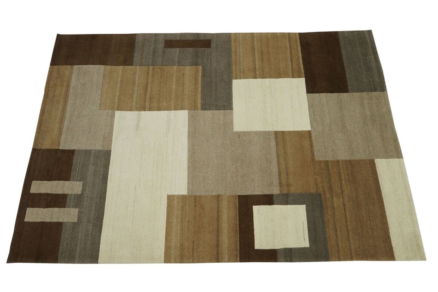 Nepal Teppich Handgeknüpft 100% Wolle Braun Beige Grau Orient 200X295 cm N771