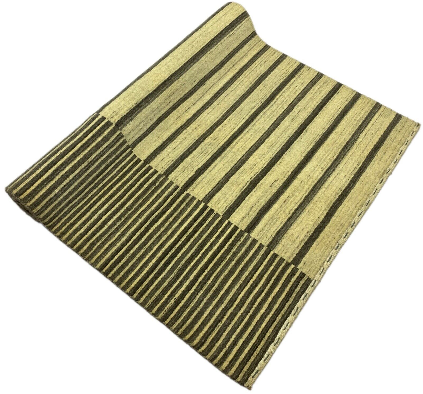 Gabbeh Teppich 100% Wolle Grau Beige loom lori Handgewebt 125x185 cm S139